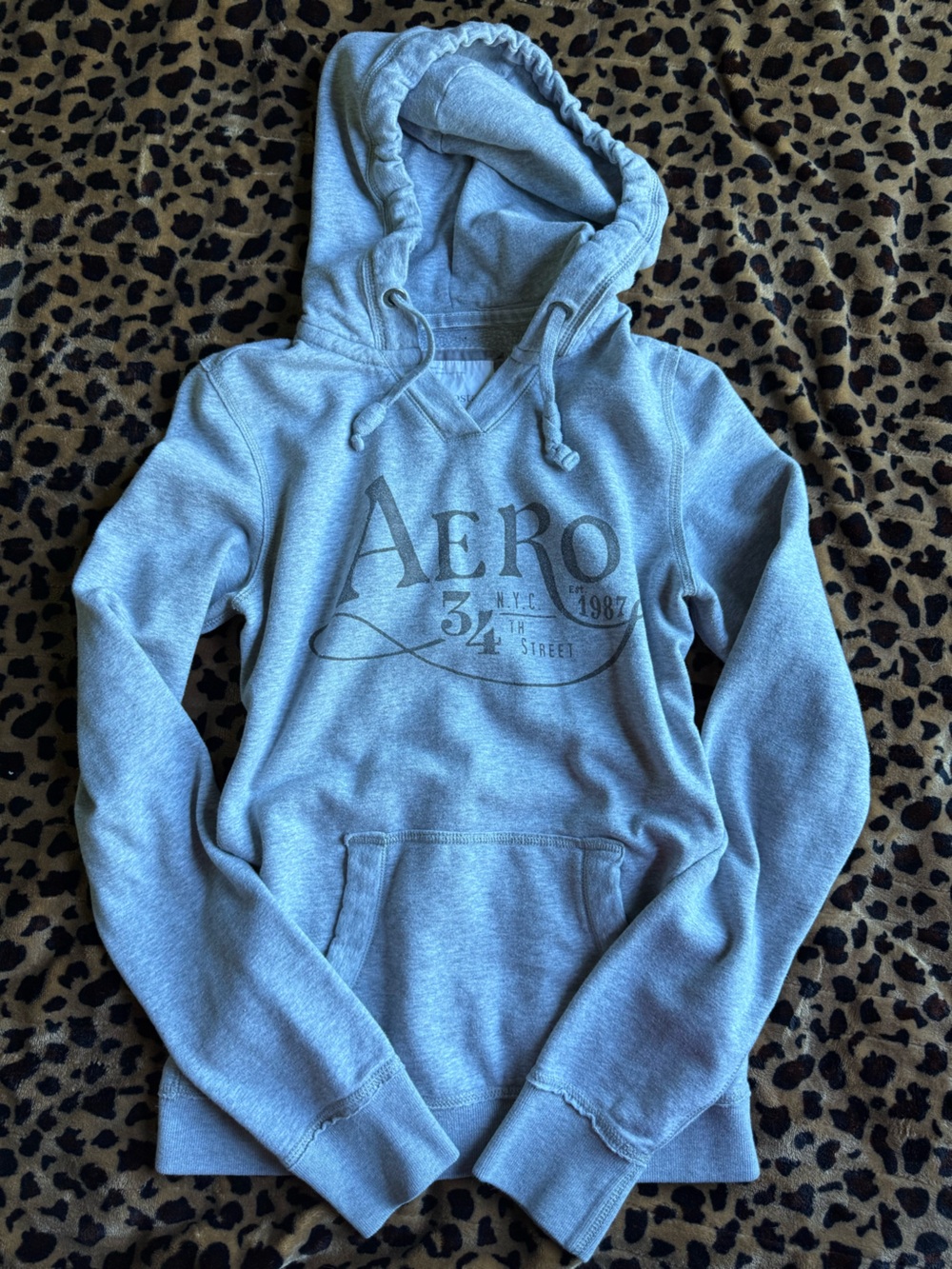 Women's Light Gray Aeropostale Hooded Sweatshirt